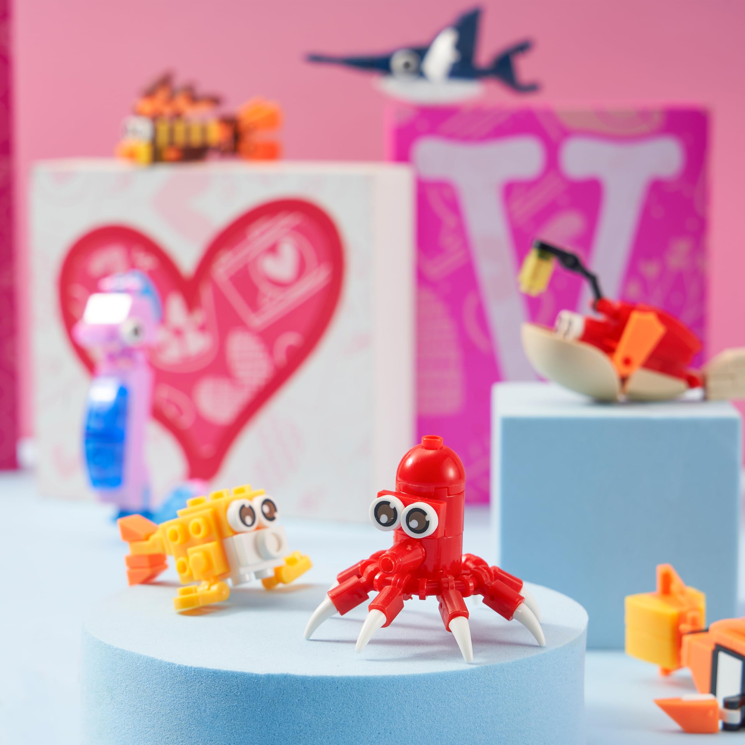 24 Packs Valentines Day Cards with Ocean Animal Building Block for Party Gifts - Image 8