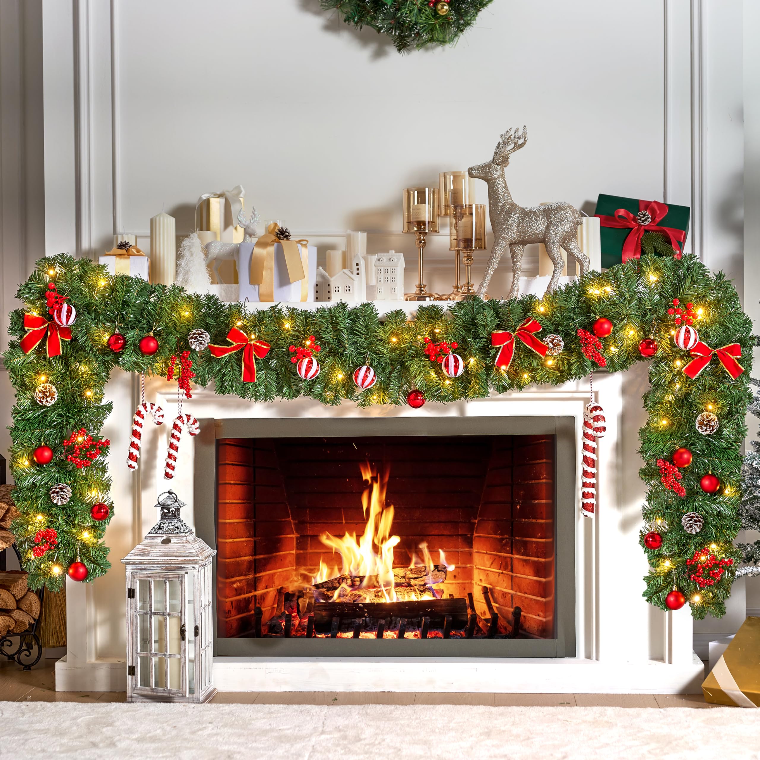 9FT Christmas Garland with Lights - Image 8