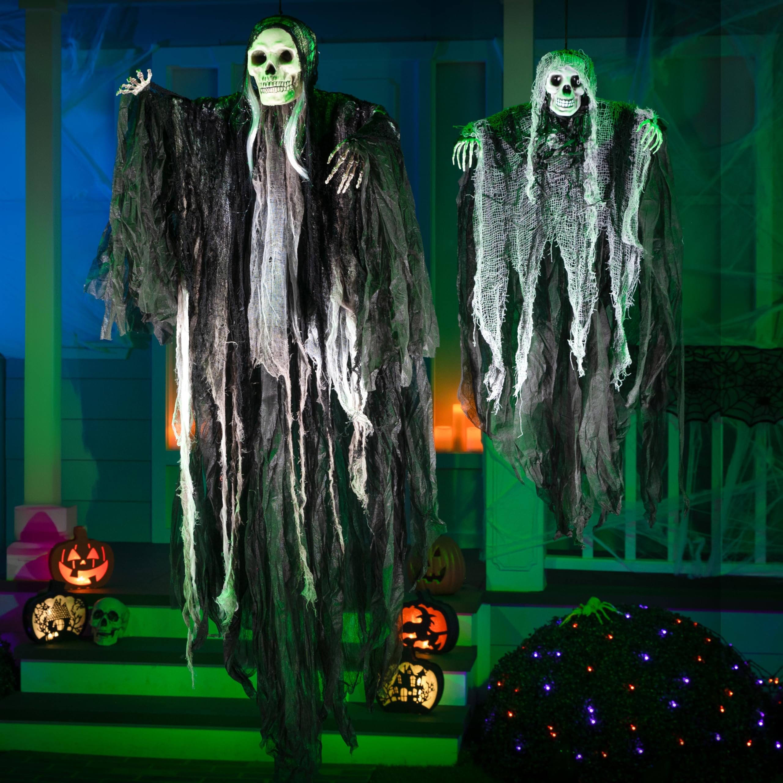 2 Pcs Halloween Hanging Grim Reaper Decorations Outdoor - Image 8