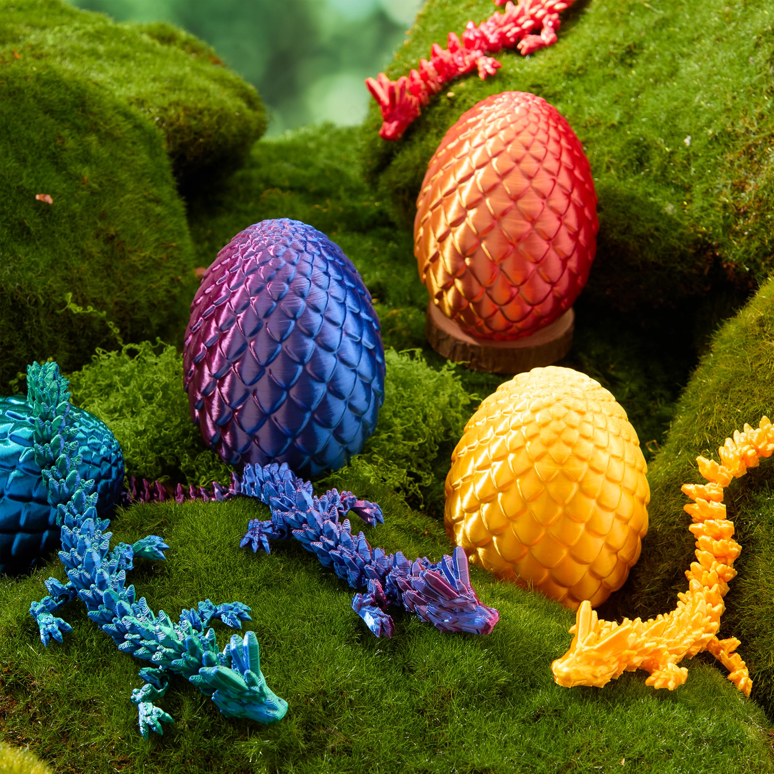 4 Pcs 3D Printed Dragon Eggs with Laser Dragon, Cool Articulated Toys for Kids - Image 8
