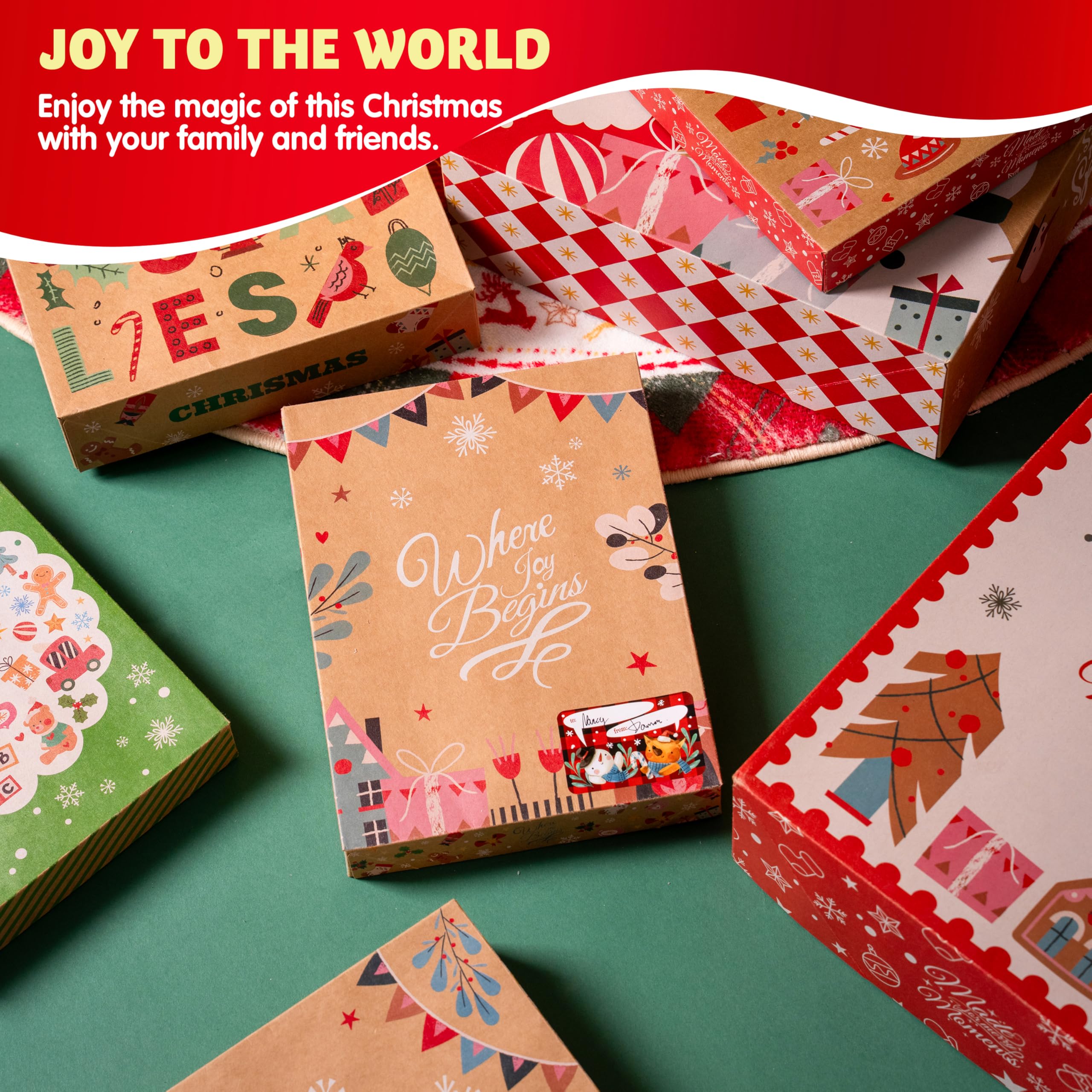12PCS Christmas Shirt Gift Boxes with Lids for Presents - Image 8