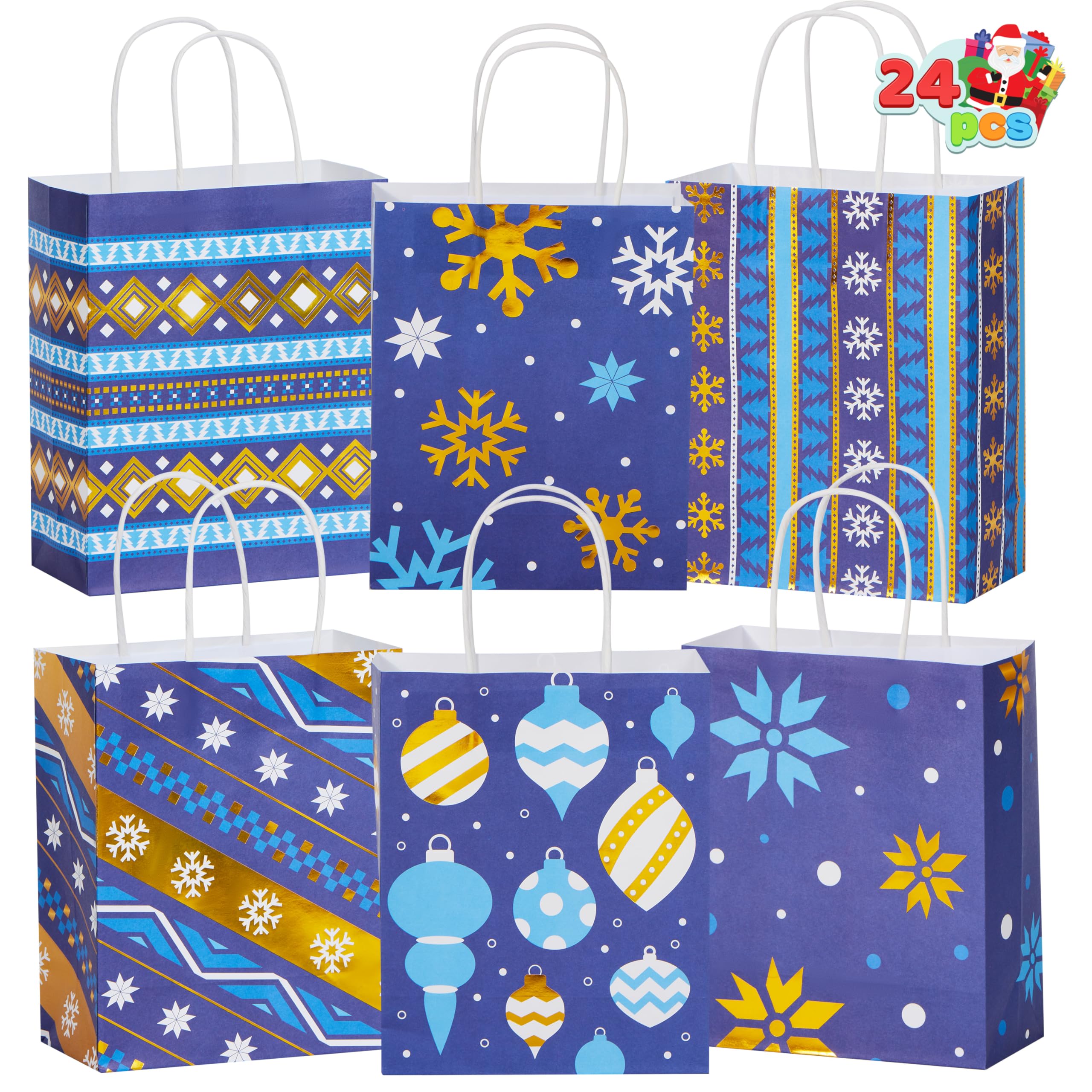 24 PCS Christmas Kraft Gift Bags - Image 8