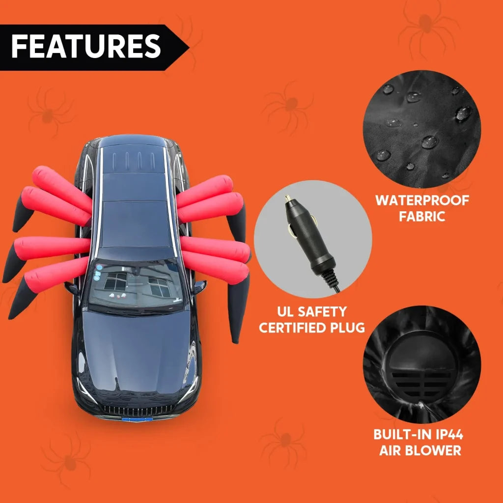 12ft Eight Spider Legs Trunk or Treat Halloween Inflatable - Image 7