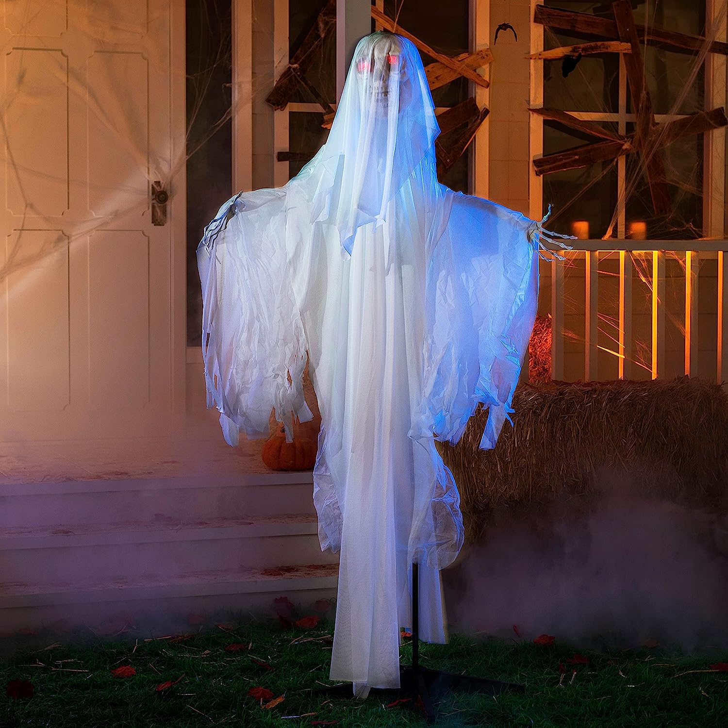 68in Standing Animated Ghost with Skeleton Hands - Image 6