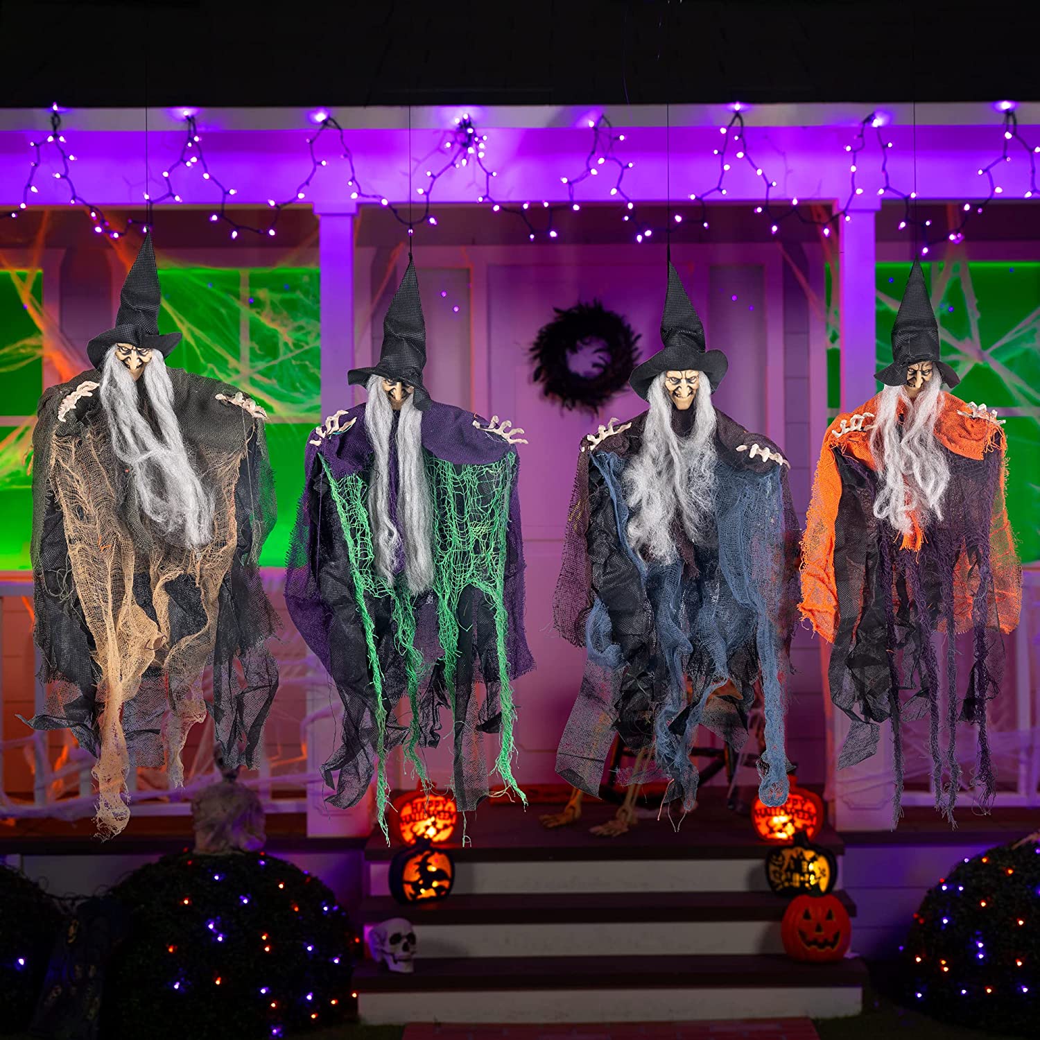 19.6in Halloween Hanging Evil Witch, 4 Pack - Image 8