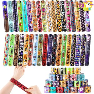 Halloween Themed Slap Bracelets, 72 Pcs
