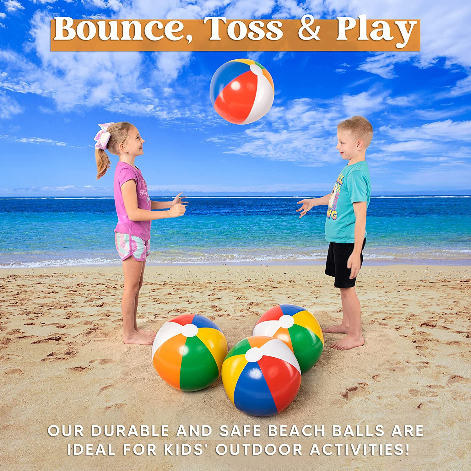 4Pcs Inflatable Beach Balls 20in - Image 2