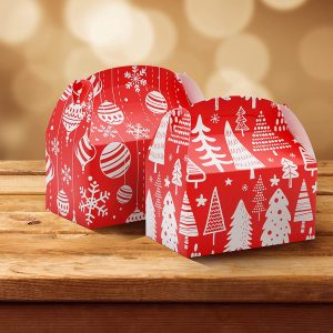 5.25 Christmas Red Gable Candy Boxes, 24 Pcs