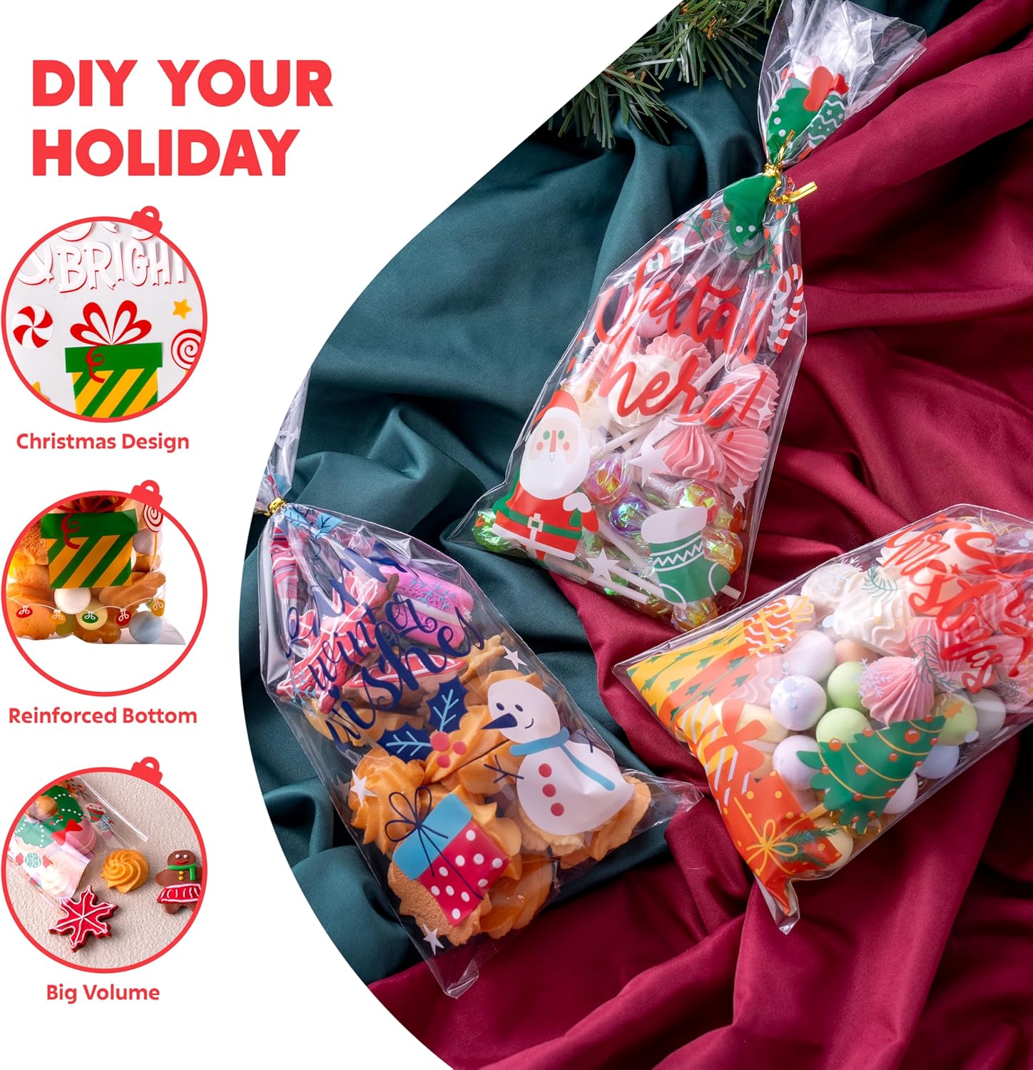 144 PCS Christmas Cellophane Candy Bags - Image 5