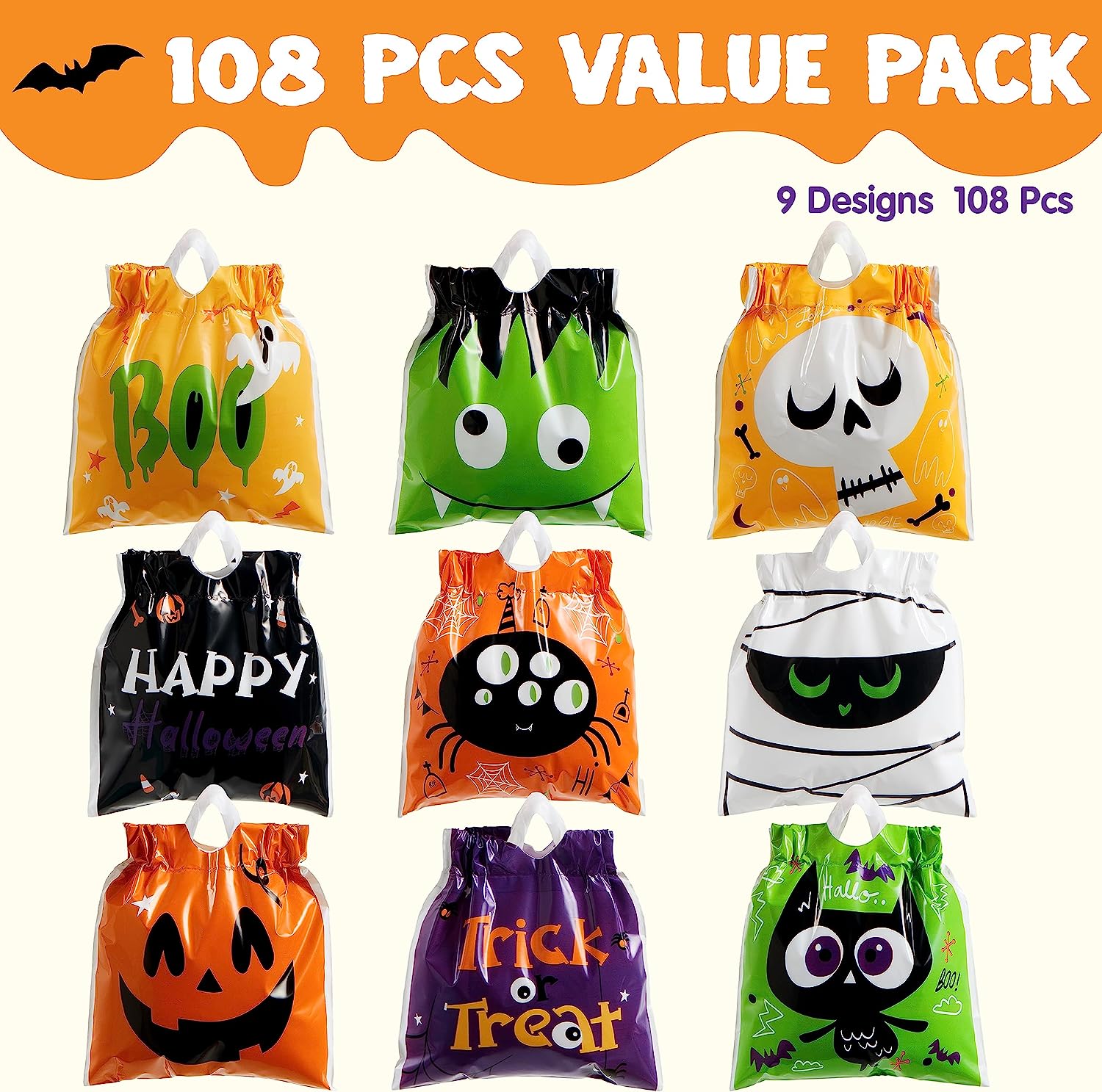 Four-sided Halloween Goody Bags ,108 Pcs - Image 2