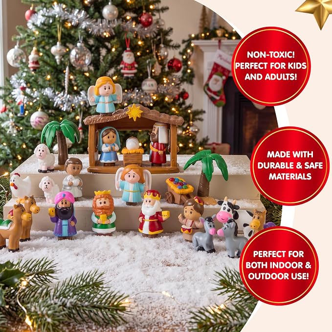 JOYIN 24 PCS Christmas Advent Calendar - Nativity Figurine Set - Image 4