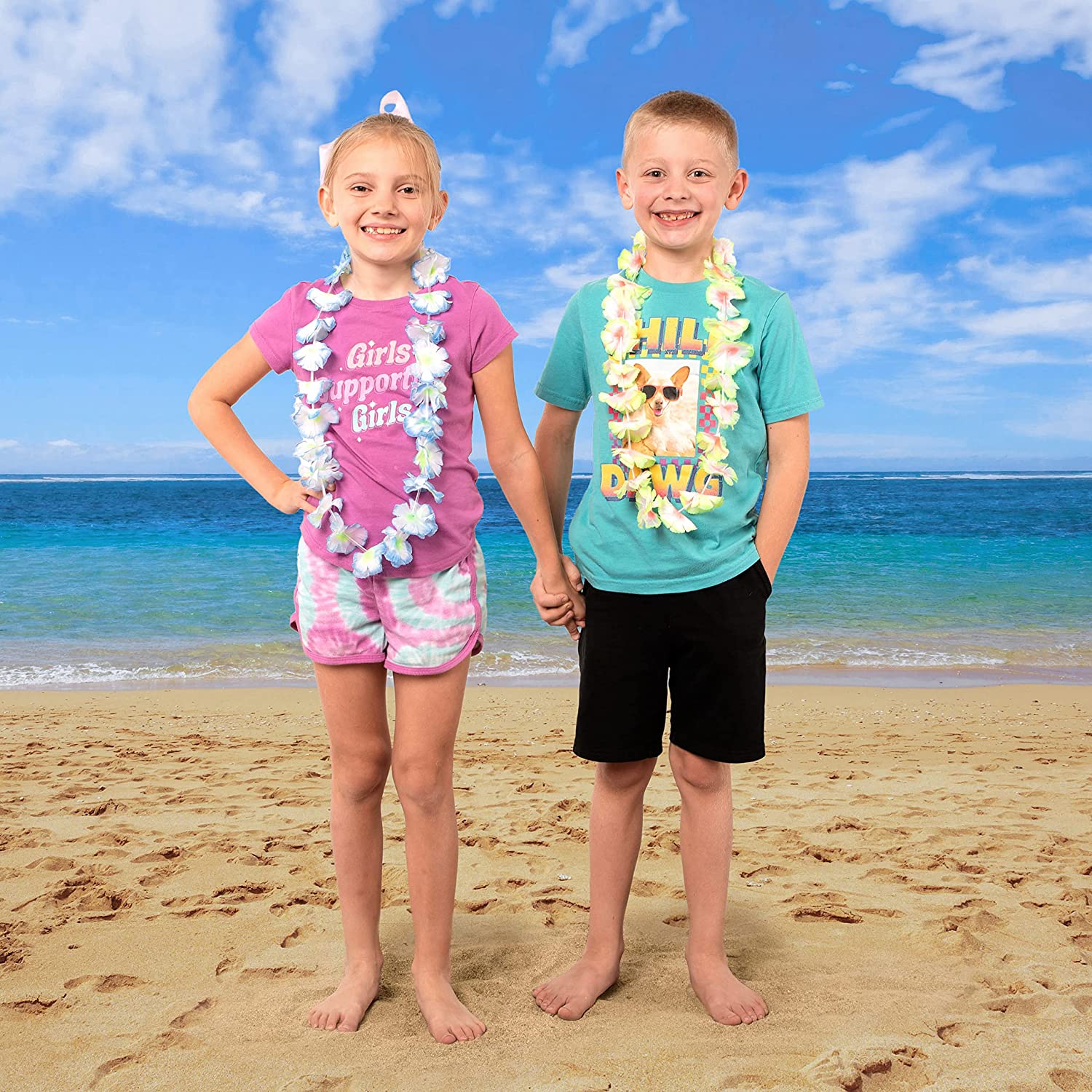 120Pcs Hawaiian Colorful Tropical Flower Leis Necklaces for Kids Adults - Image 5