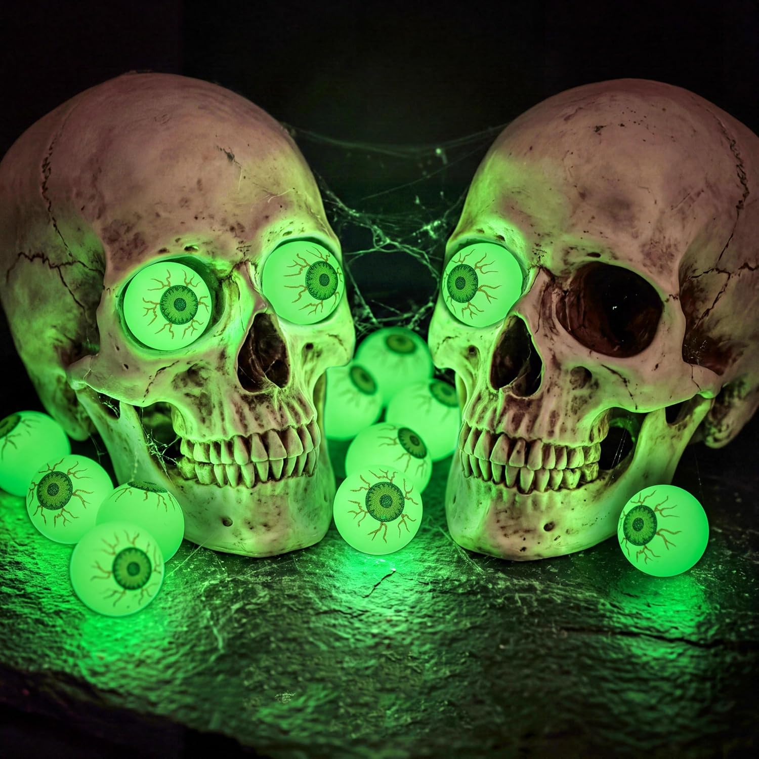 JOYIN 24 PCS Glow Eyeball Bouncy Balls - Halloween Party Favors - Image 7
