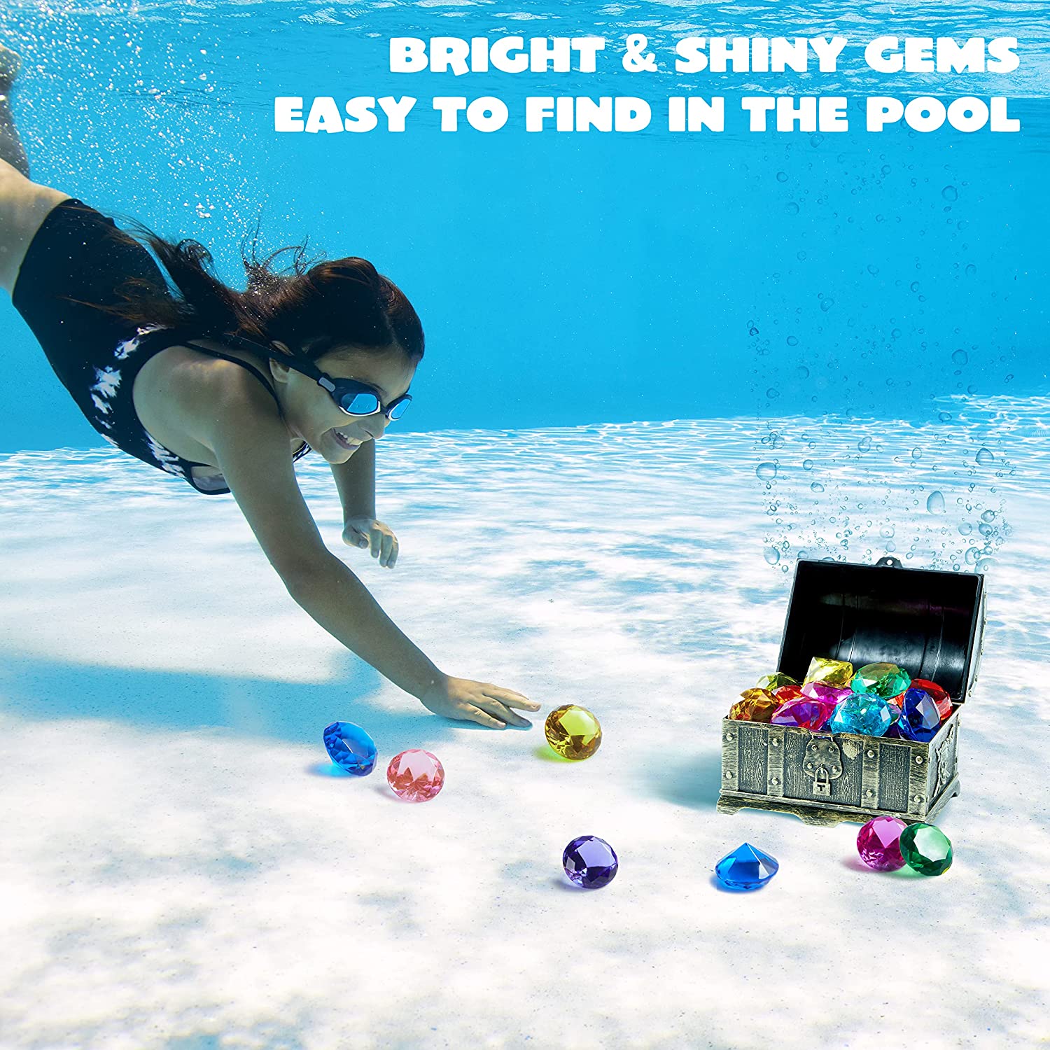 16Pcs Colorful Underwater Gem Pool Toys - Image 3