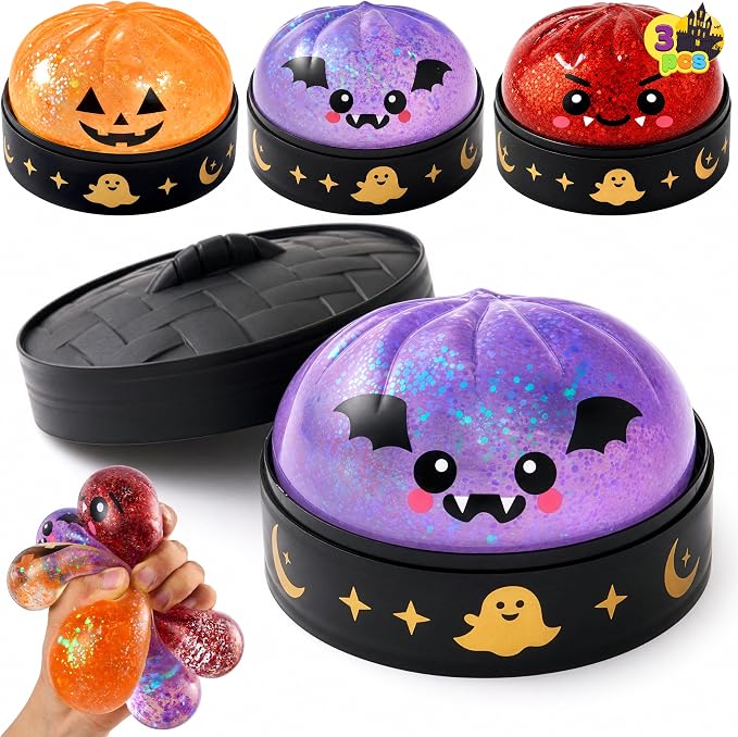 JOYIN 3 PCS Glitter Dumpling Squishies - Cute, Colorful, Calm