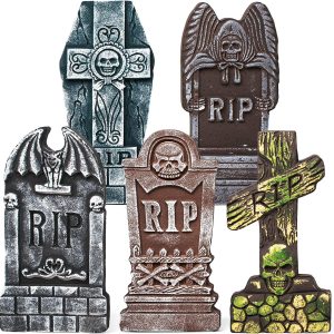 5-pack Realistic Foam Tombstones And Stands