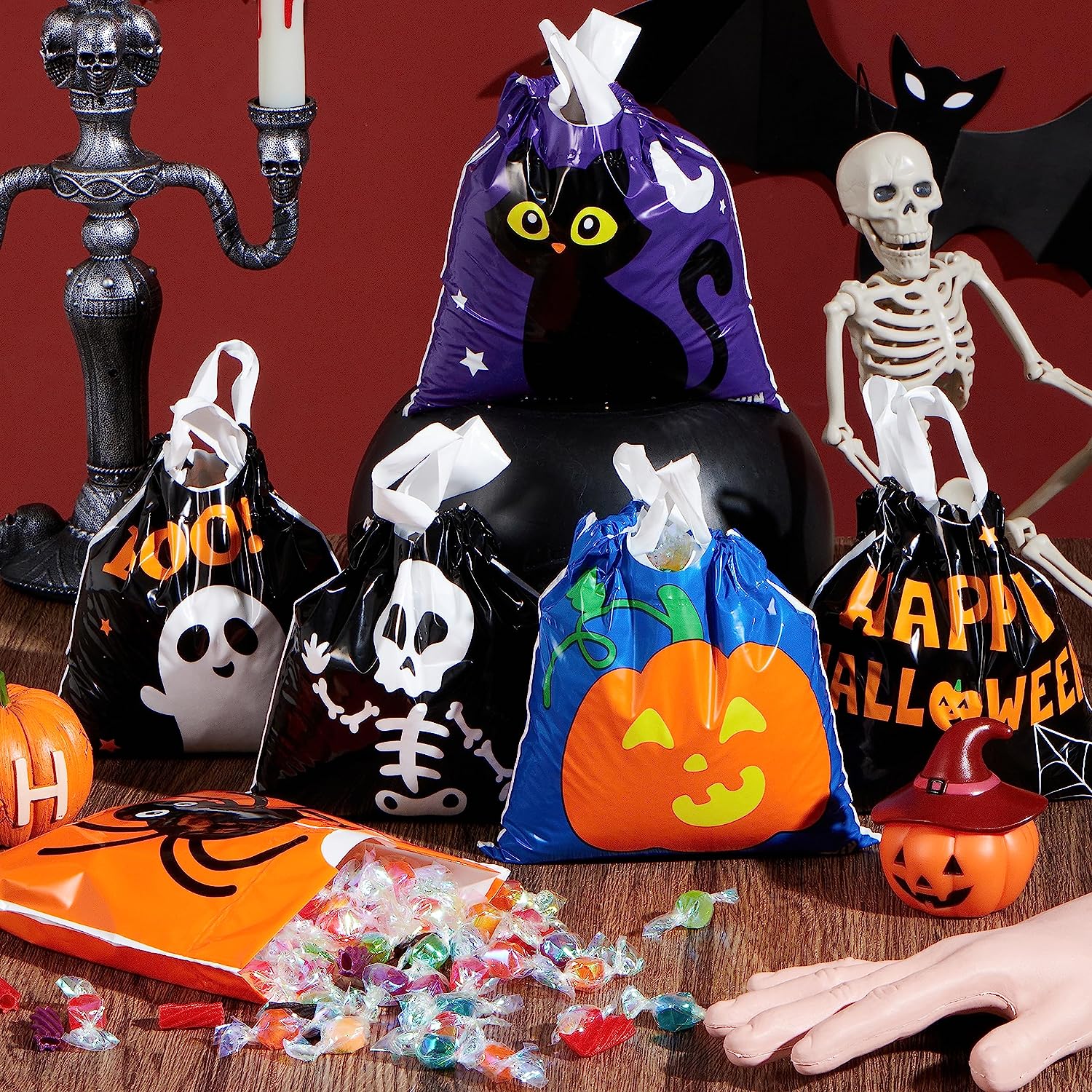 Halloween Drawstring Candy Bag, 96 Pcs - Image 9