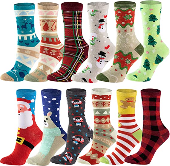 Christmas Holiday Crew Socks, 12 Pairs - Image 2