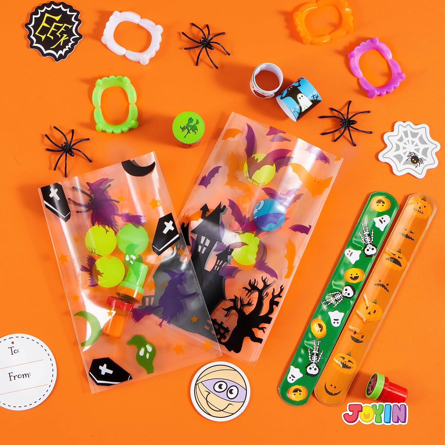 JOYIN 24 Pack Halloween Goodie Bags with 168 Pcs Toys - Image 6