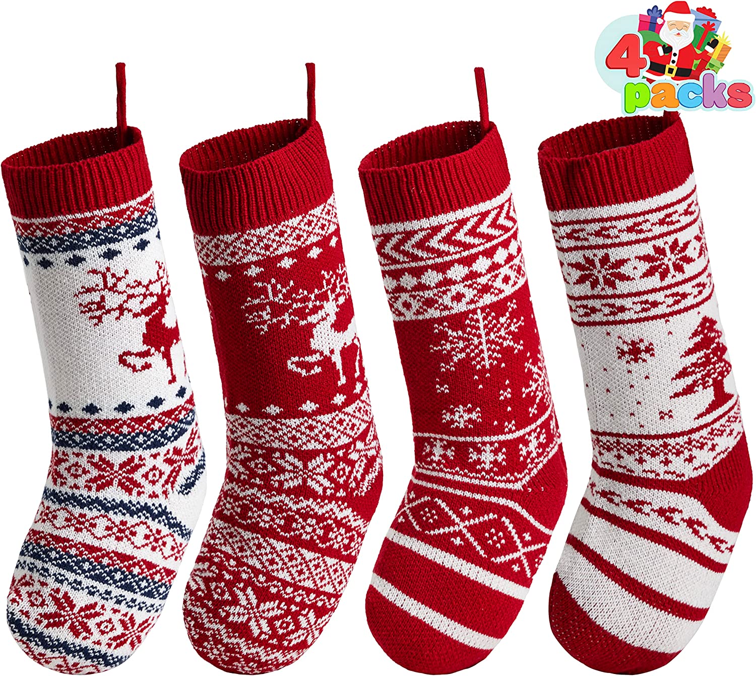 15in Knit Christmas Stockings, 4 Pack - Image 9