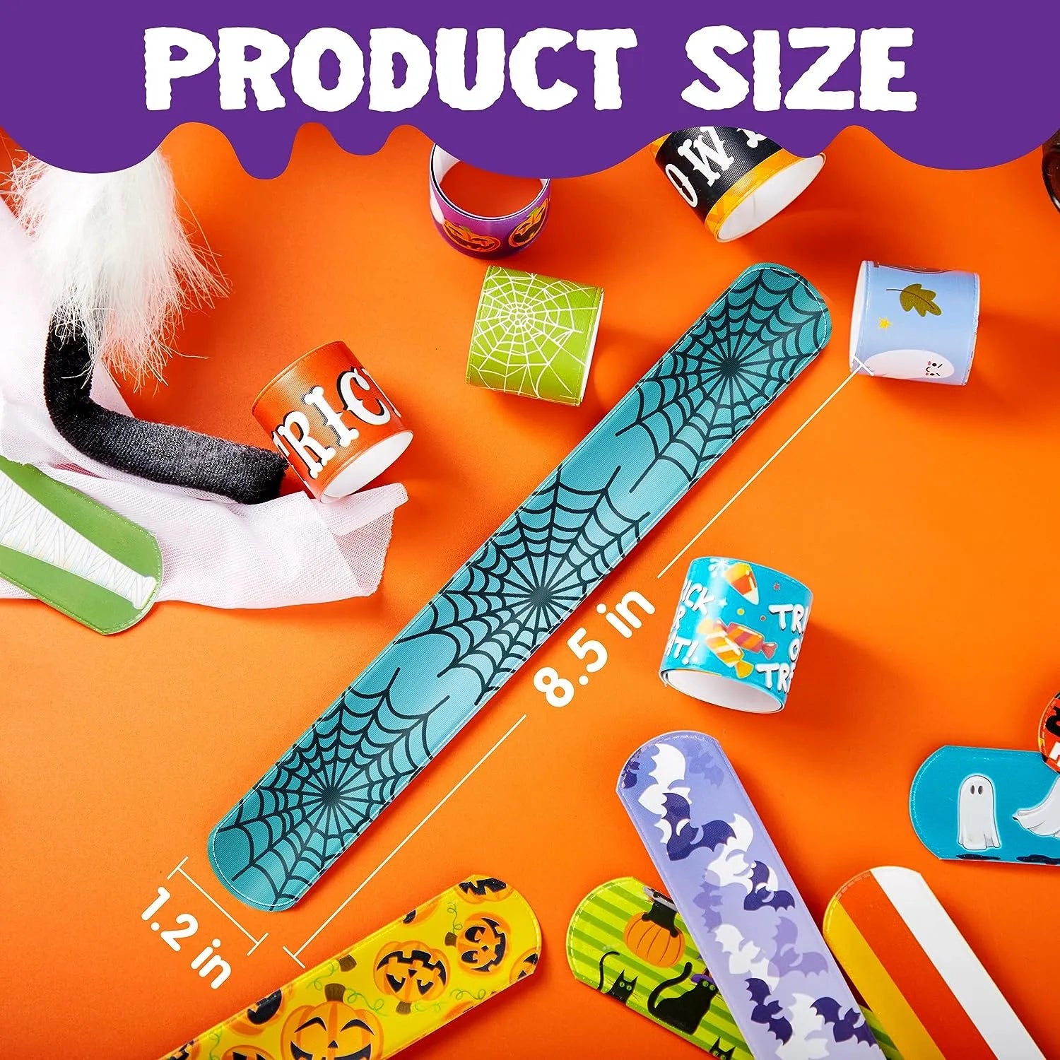 Halloween Themed Slap Bracelets, 72 Pcs - Image 2