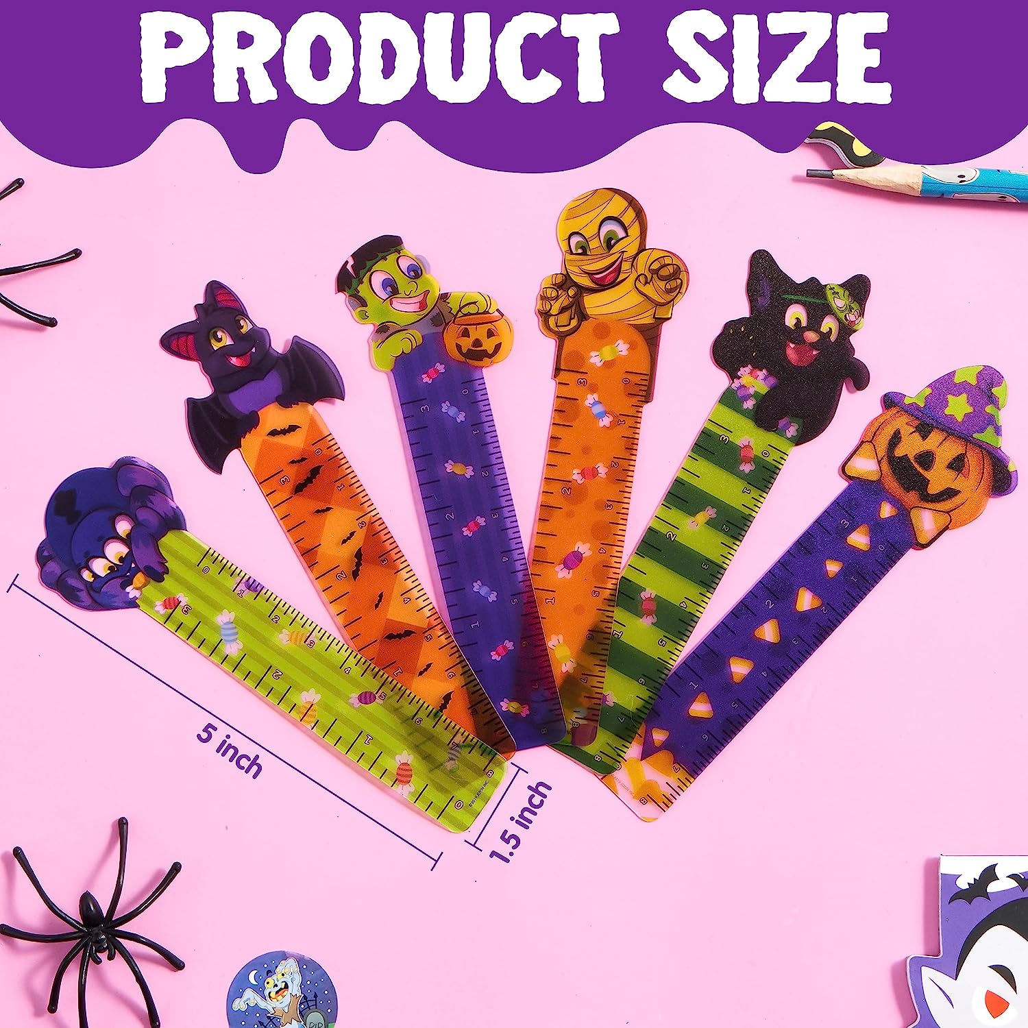 Halloween Bookmark Rulers, 144 Pcs - Image 2