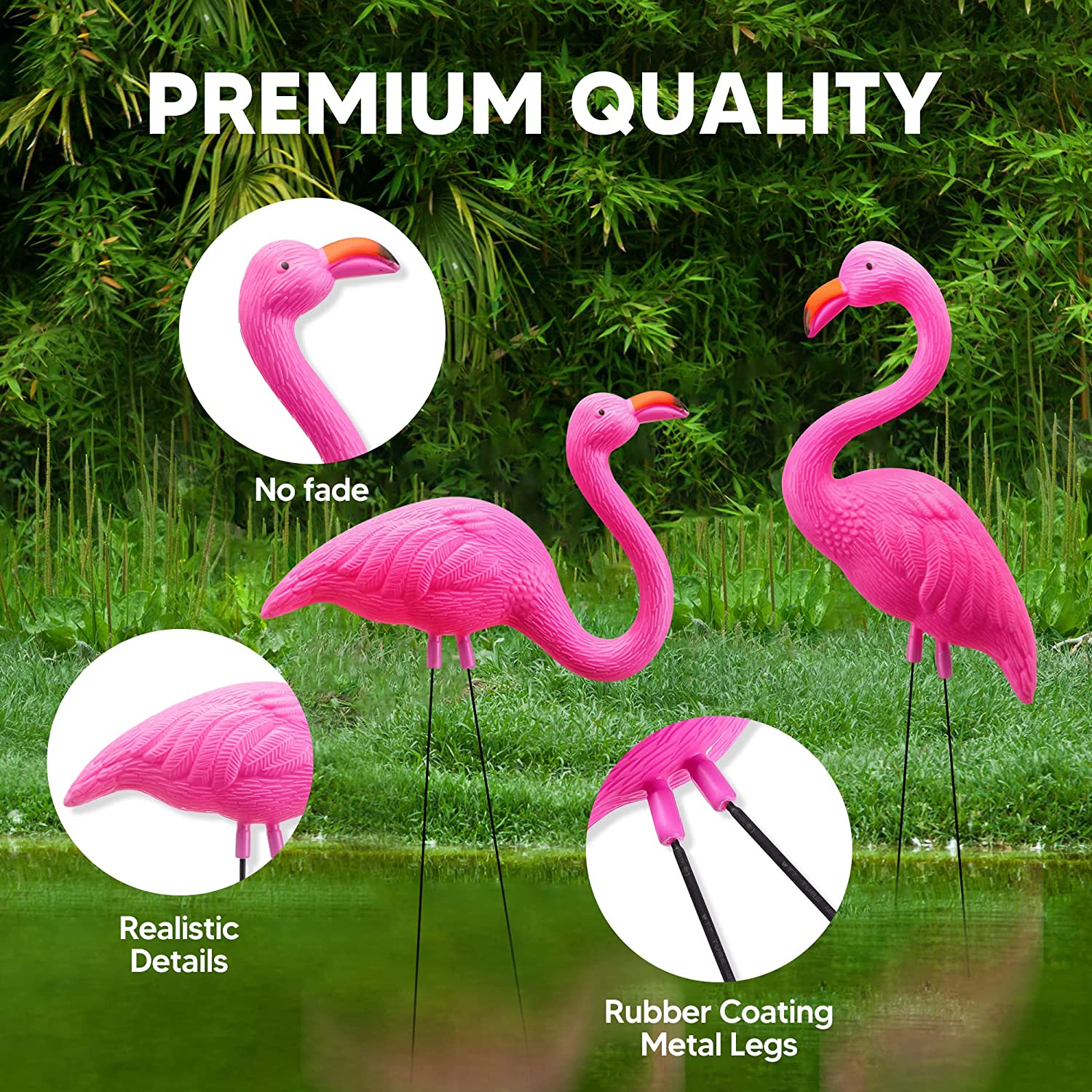 10Pcs Small Pink Flamingo Yard Ornament - Image 3