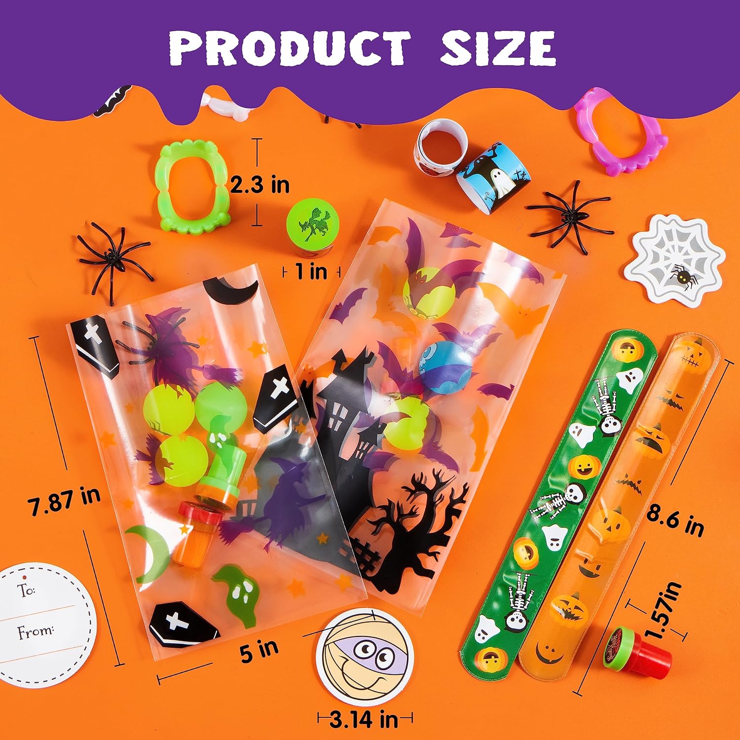 JOYIN 24 Pack Halloween Goodie Bags with 168 Pcs Toys - Image 4