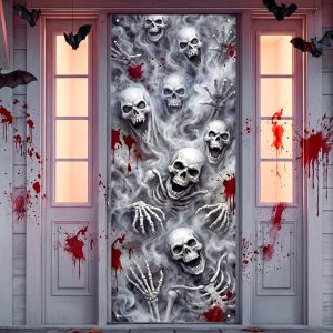 JOYIN 30x72 3D Skull Door Cover - Halloween Indoor & Outdoor Decor