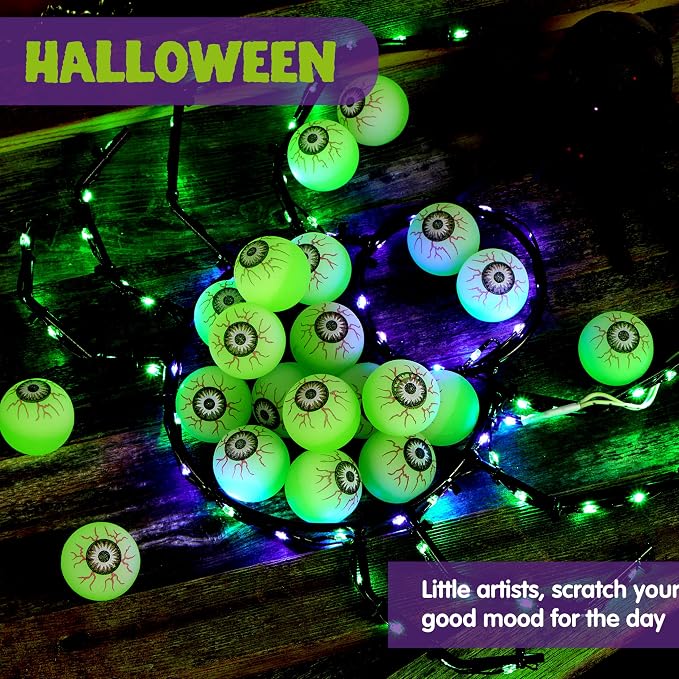 JOYIN 24 PCS Glow Eyeball Bouncy Balls - Halloween Party Favors - Image 6