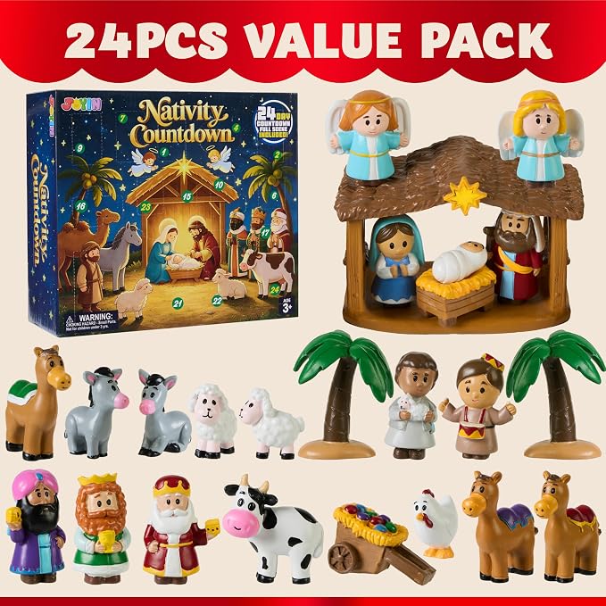 JOYIN 24 PCS Christmas Advent Calendar - Nativity Figurine Set - Image 2