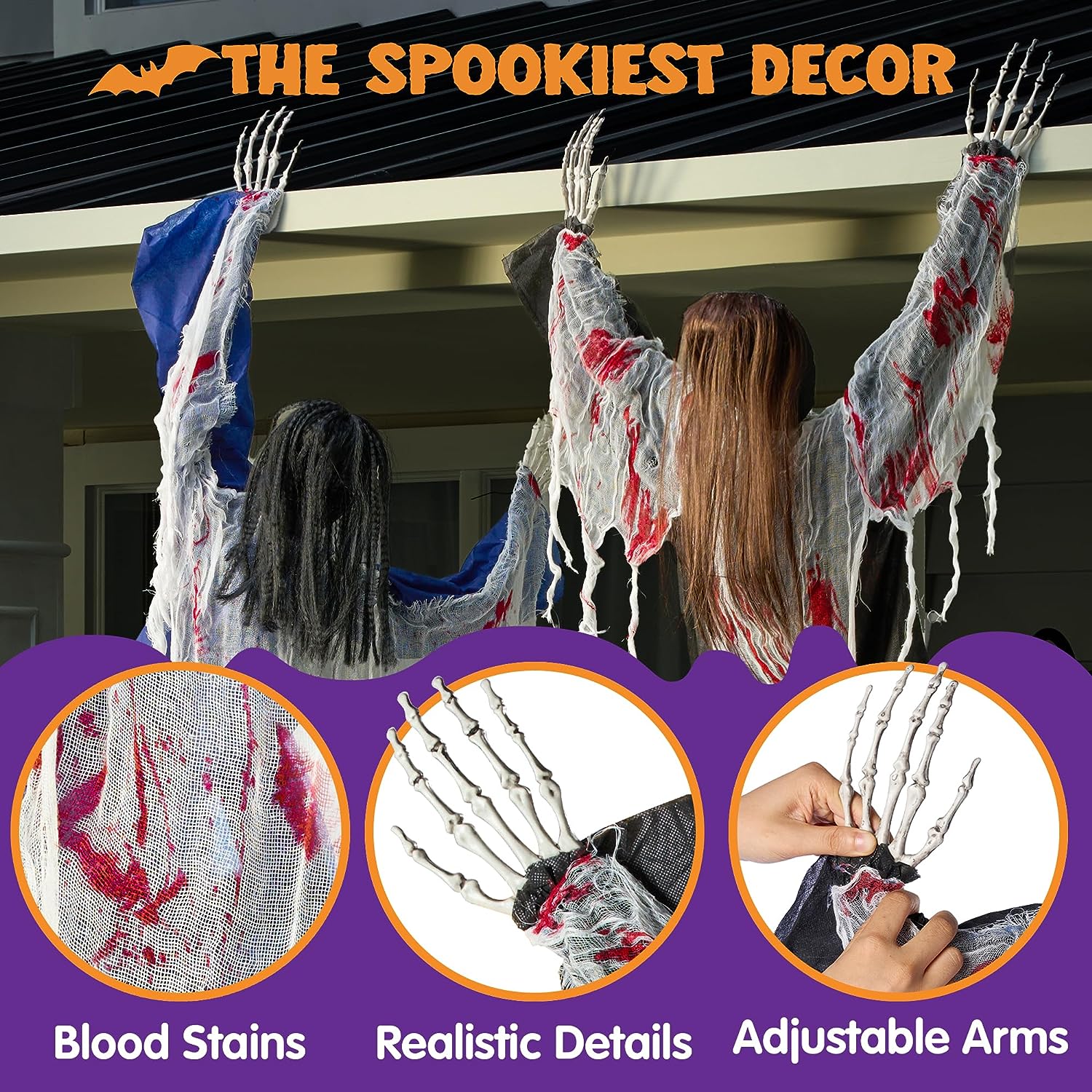 Joyin-2 Pcs 47in Halloween Climbing Zombies Wall Decoration - Image 3