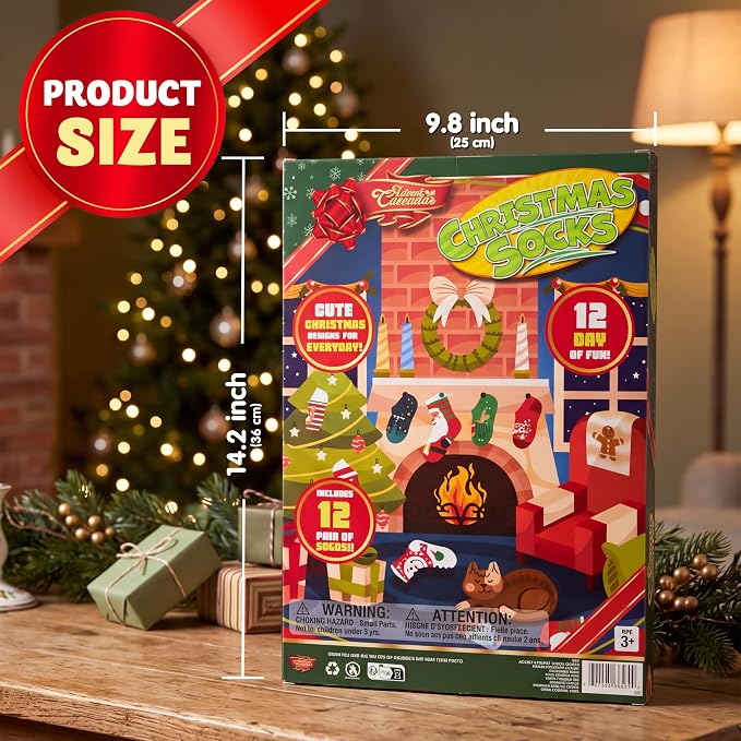 JOYIN 12 Days Christmas Socks - A Cozy Surprise Every Day - Image 3