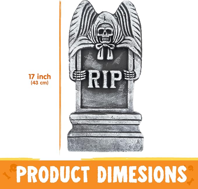 JOYIN 5 PCS 17 Halloween Tombstones - Graveyard Yard Decoration