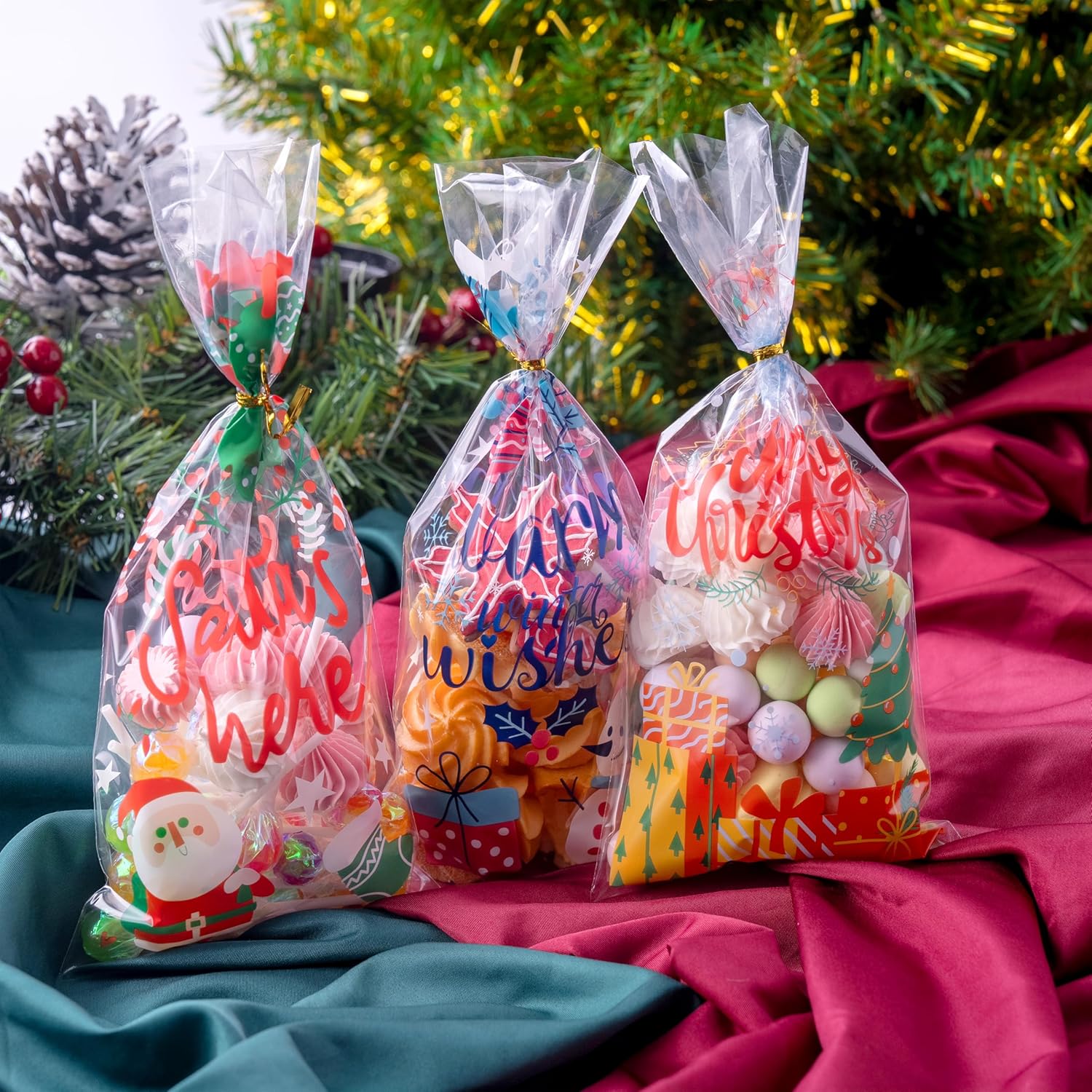 144 PCS Christmas Cellophane Candy Bags - Image 2