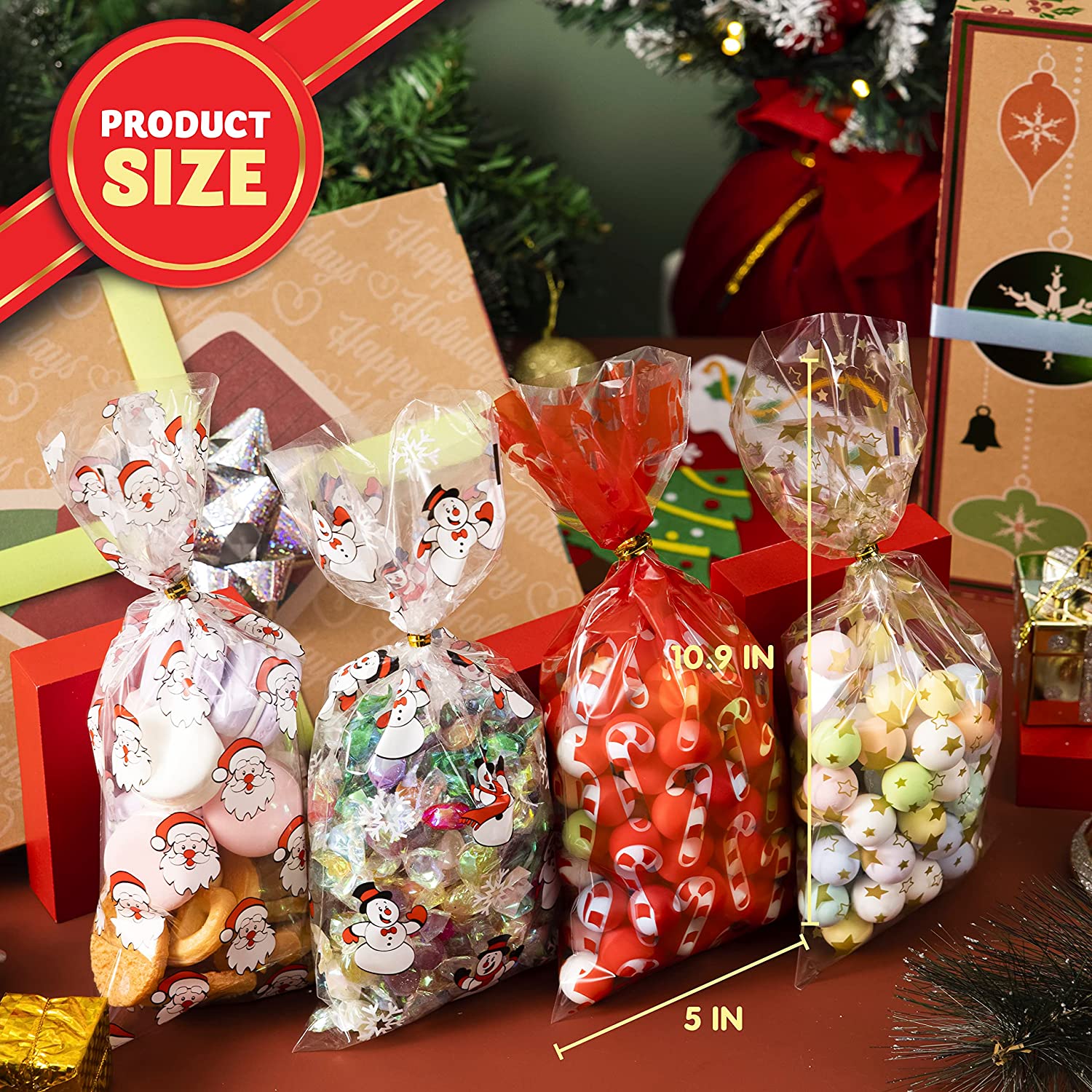 Christmas Cellophane Goody Bags Assortment - Image 5