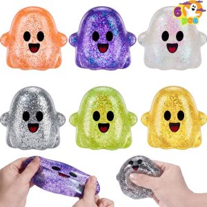 JOYIN 6 PCS Halloween Glitter Ghost Squishy Toys - Slow Rising Stress Relief