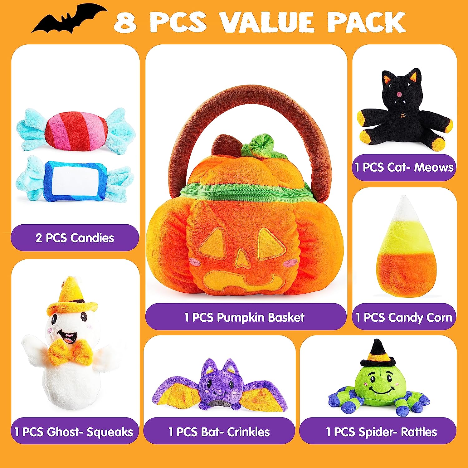Satiated Plush Pumpkin Baby Basket - Image 2
