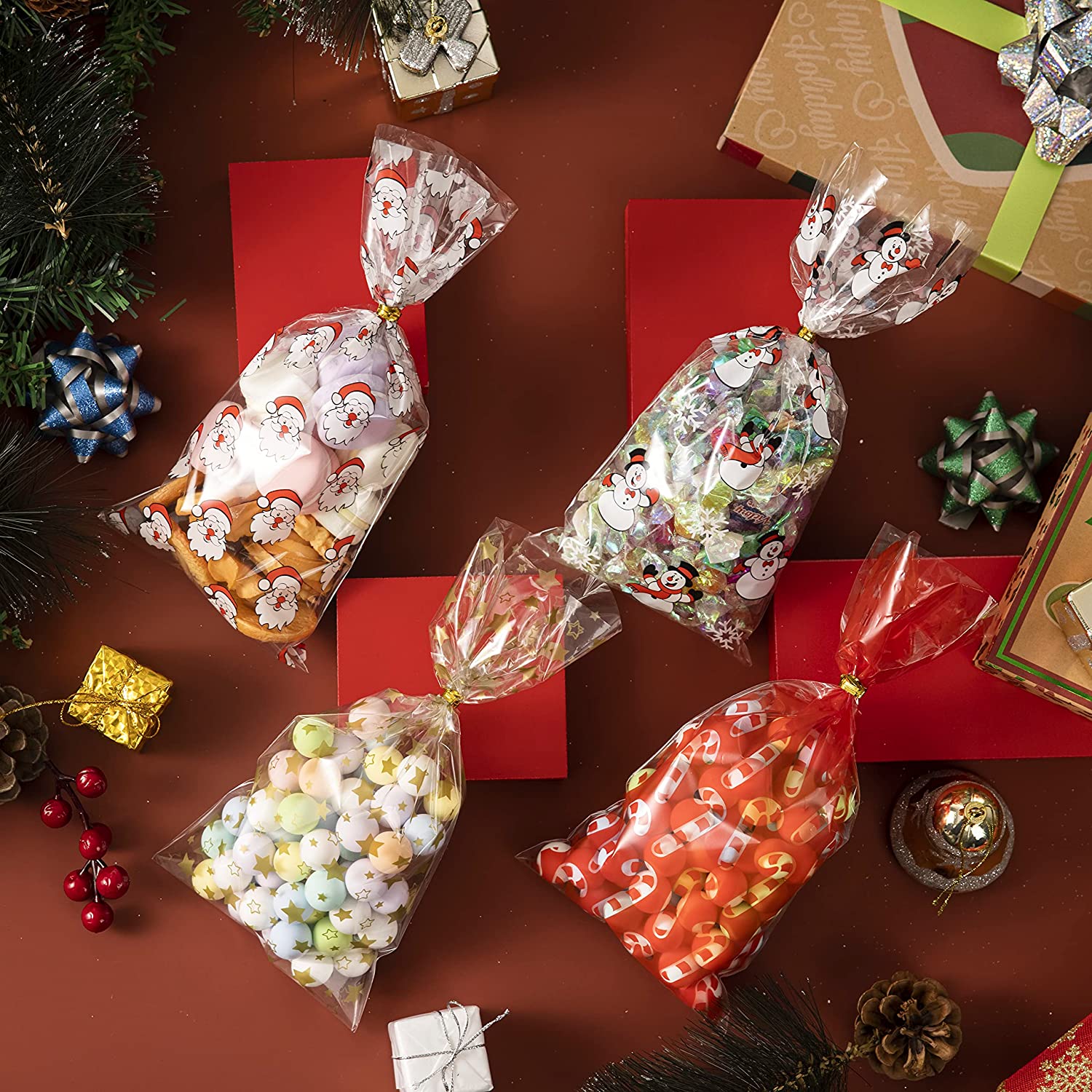 Christmas Cellophane Goody Bags Assortment - Image 6