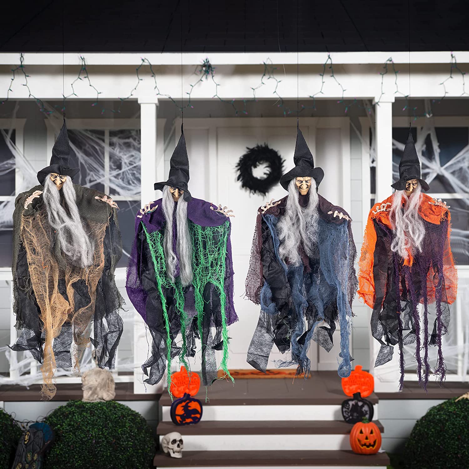 19.6in Halloween Hanging Evil Witch, 4 Pack - Image 6