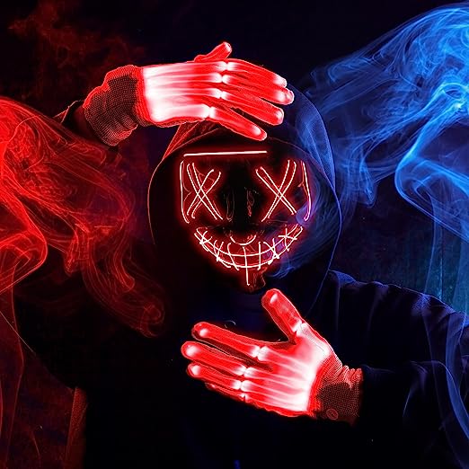 LED Scary Mask And Gloves (red) - Image 7
