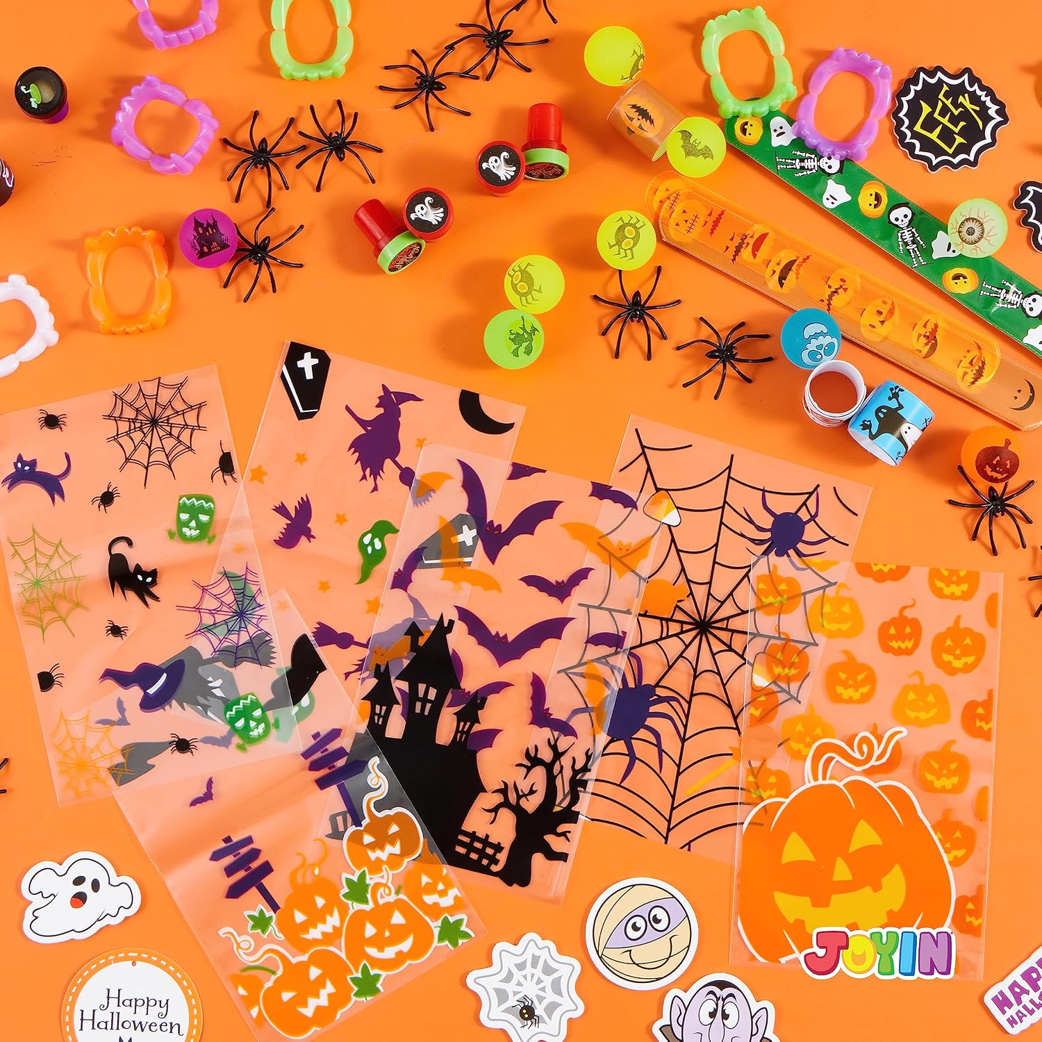 JOYIN 24 Pack Halloween Goodie Bags with 168 Pcs Toys - Image 7