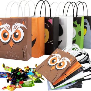 Halloween Colorful Bags with Handles, 24 Pcs