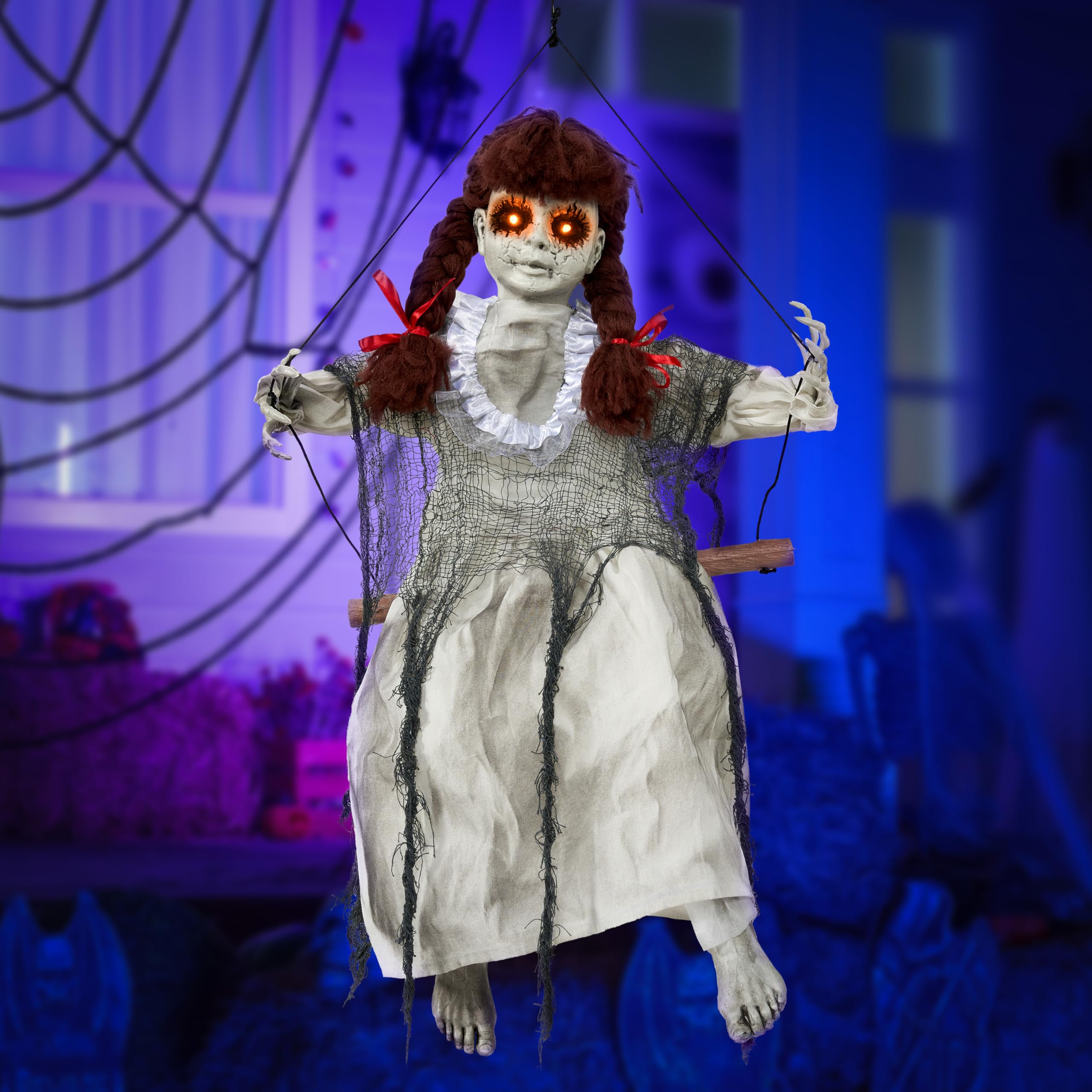 Halloween Hanging Scary Swing Girl - Image 9