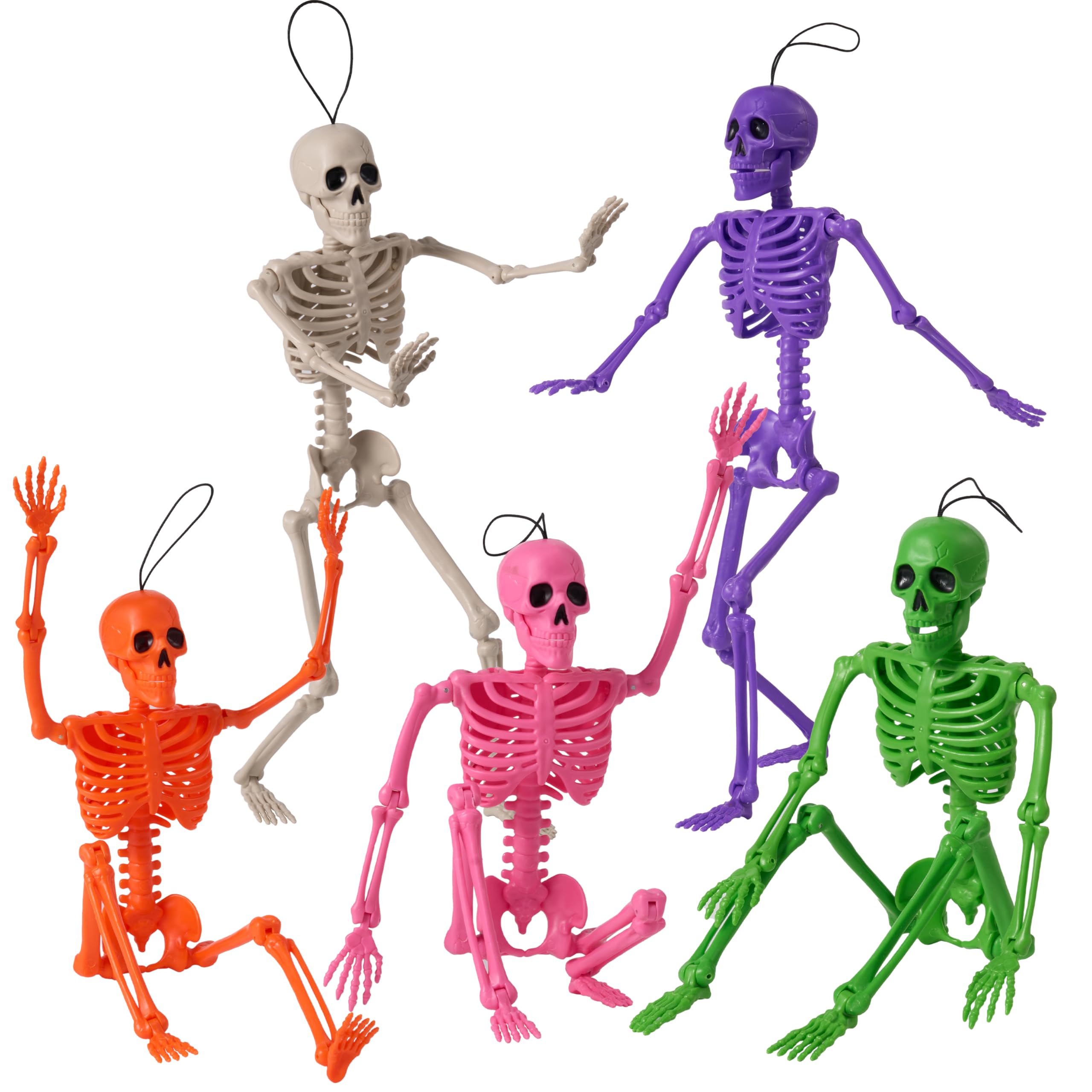 5 PCS Posable Halloween Skeleton Decor 16 Inches - Image 8