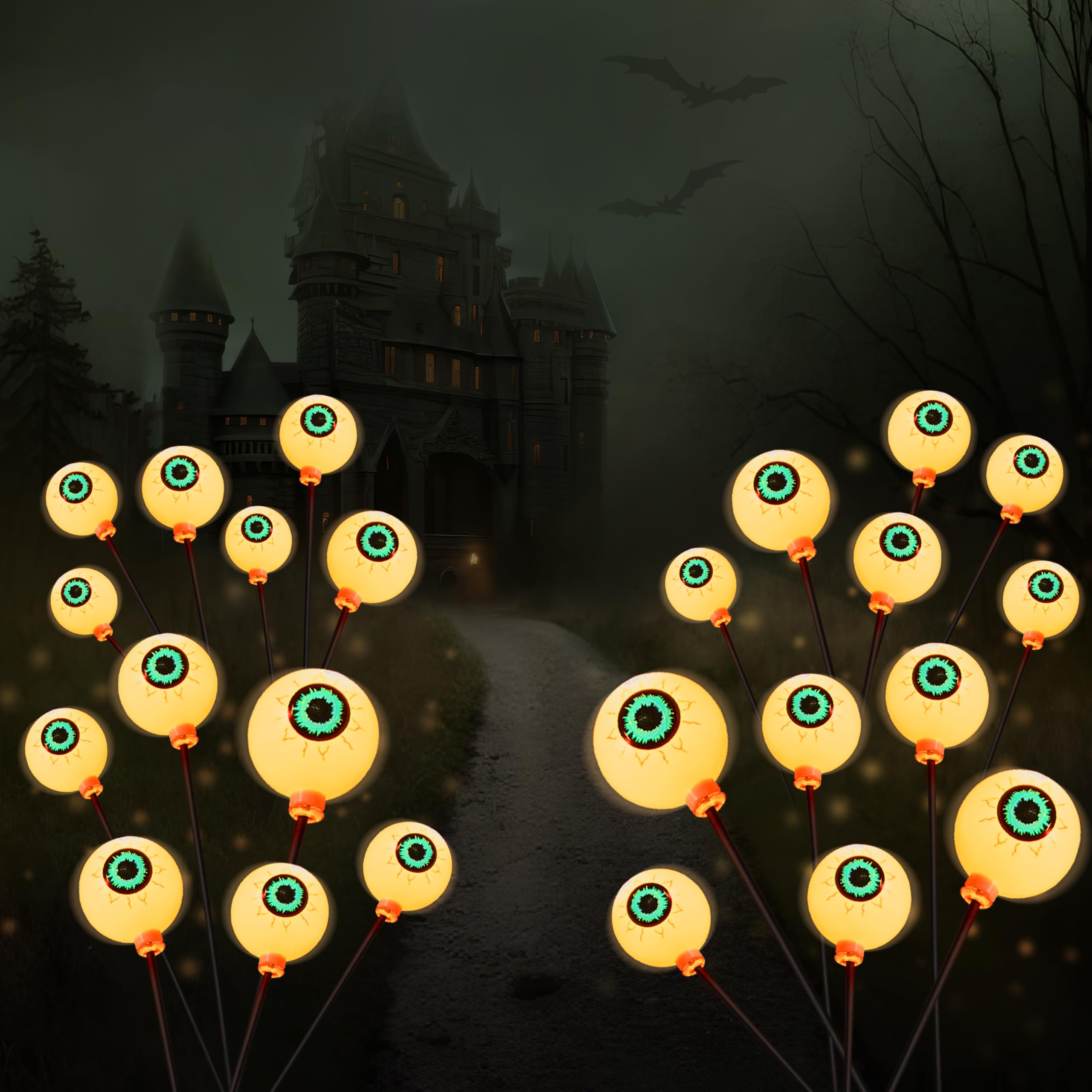 Halloween Decorations Outdoor Solar Scary Eyeball Lights-Warm White - Image 9