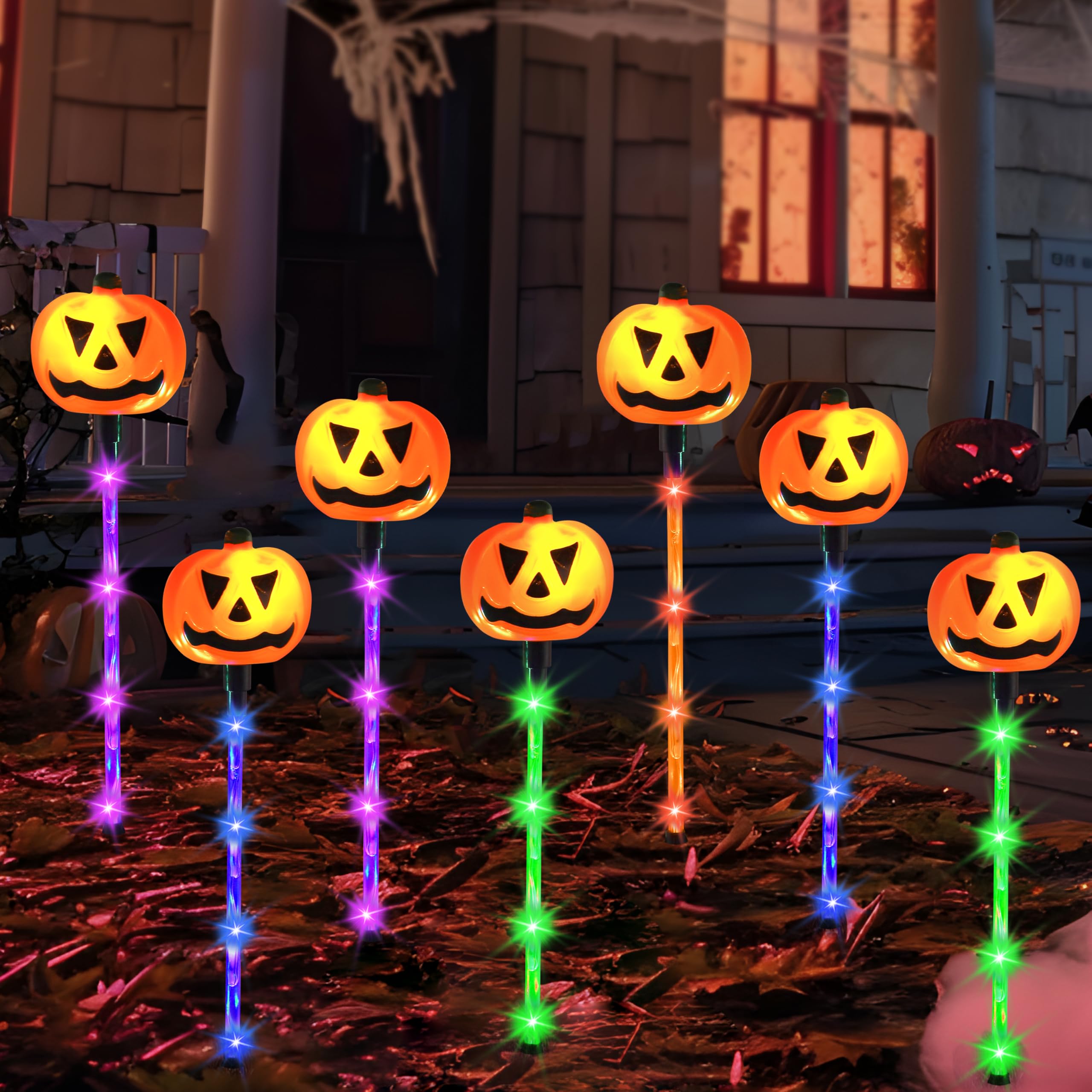 10Pcs Halloween Solar Pumpkin Pathway Lights Decorations - Image 9
