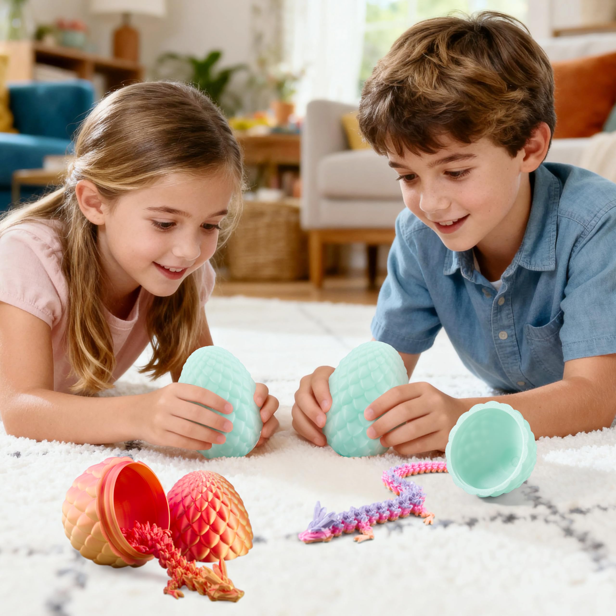 3D Printed Dragon Eggs with 12 Laser Glow Dragon Inside - Image 9