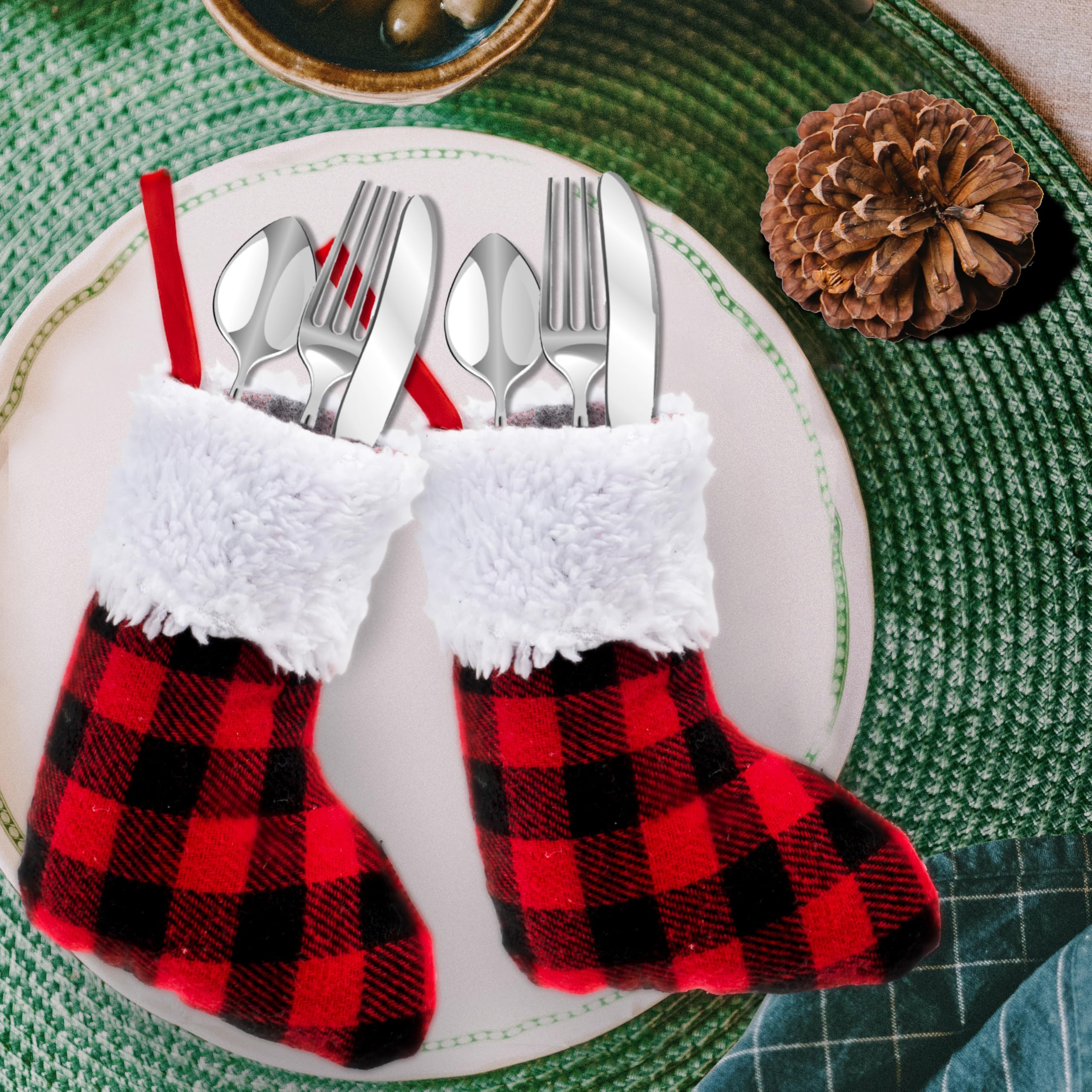 24 PCS 5” Mini Christmas Stocking - Image 9