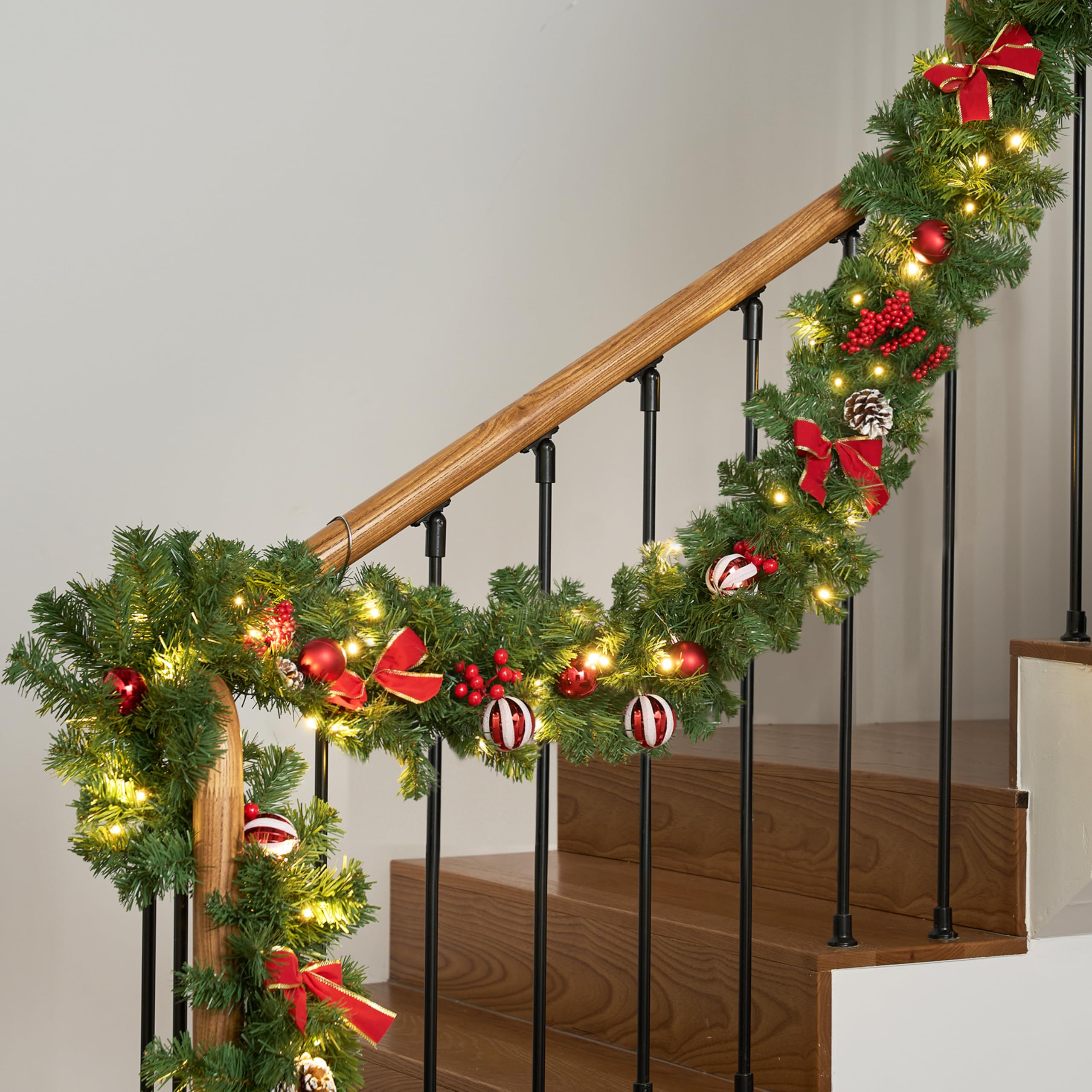 9FT Christmas Garland with Lights - Image 9